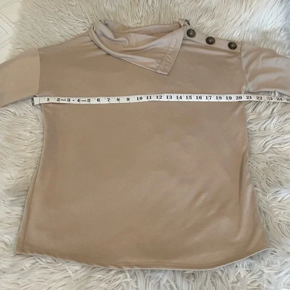 Tan | Cowl Neck Top - Picture 6 of 11